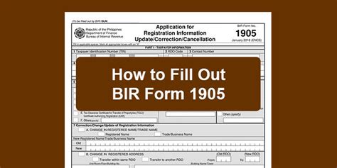 How to Fill Out BIR Form 1905 to Change or Update Your .